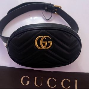 GUCCI GG Marmont Quilted Belt Bag (Authentic)